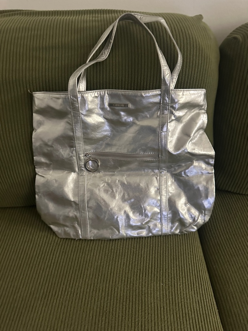 Clinique Metallic Silver Tote Bag